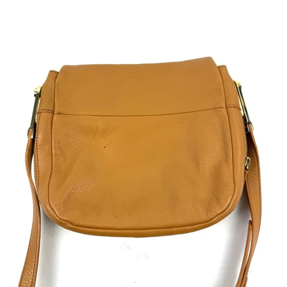 Vince Camuto Jax Crossbody Bag Honey Comb Tan Brown Leather Handbag Purse - Picture 5 of 16